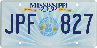 MS license plate JPF827