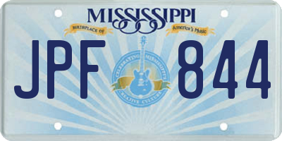 MS license plate JPF844