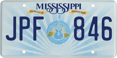 MS license plate JPF846
