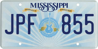 MS license plate JPF855