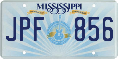MS license plate JPF856