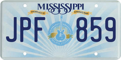 MS license plate JPF859