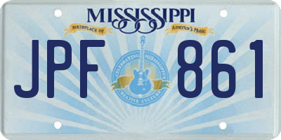 MS license plate JPF861