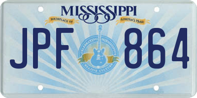 MS license plate JPF864