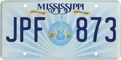 MS license plate JPF873