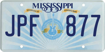 MS license plate JPF877