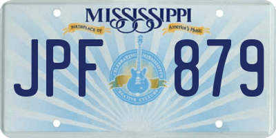 MS license plate JPF879