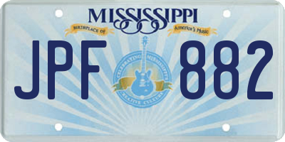 MS license plate JPF882