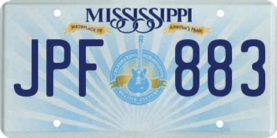 MS license plate JPF883