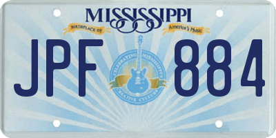 MS license plate JPF884