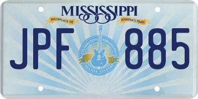 MS license plate JPF885