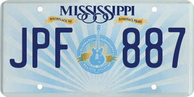 MS license plate JPF887