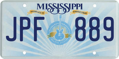 MS license plate JPF889