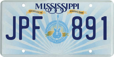MS license plate JPF891