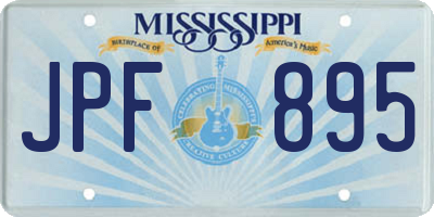 MS license plate JPF895