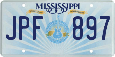 MS license plate JPF897