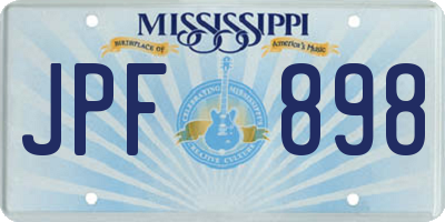 MS license plate JPF898