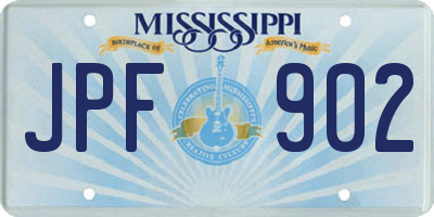 MS license plate JPF902
