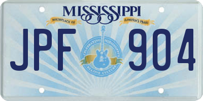 MS license plate JPF904
