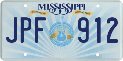 MS license plate JPF912