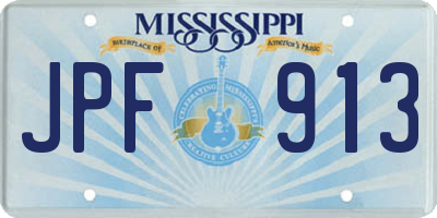 MS license plate JPF913