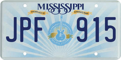 MS license plate JPF915