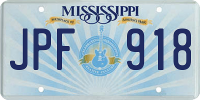 MS license plate JPF918