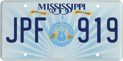 MS license plate JPF919