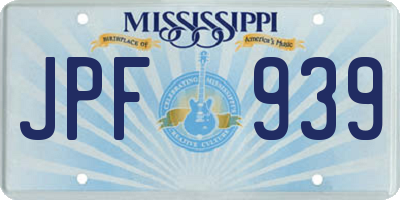 MS license plate JPF939