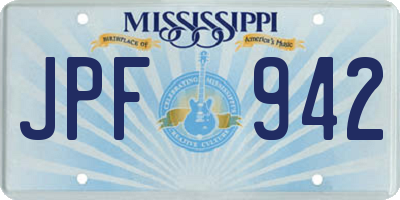 MS license plate JPF942