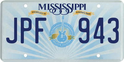 MS license plate JPF943
