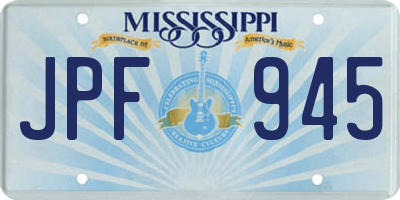 MS license plate JPF945