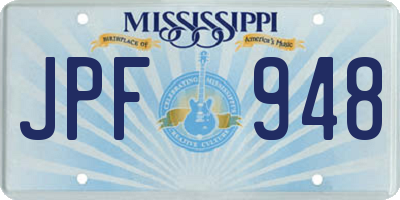 MS license plate JPF948