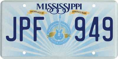 MS license plate JPF949