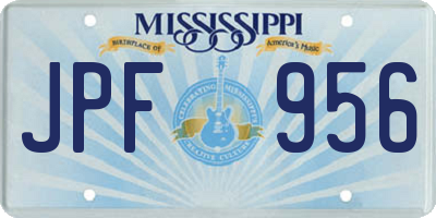 MS license plate JPF956