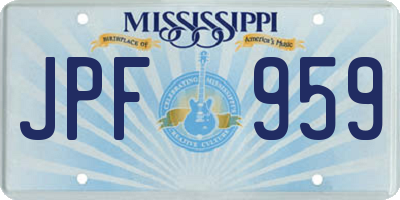 MS license plate JPF959