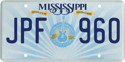 MS license plate JPF960