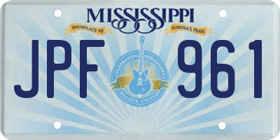 MS license plate JPF961