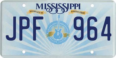 MS license plate JPF964