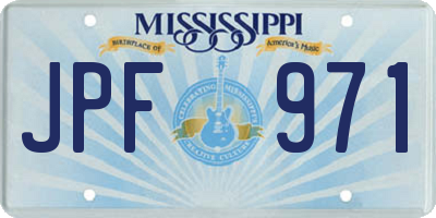 MS license plate JPF971