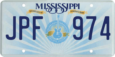 MS license plate JPF974
