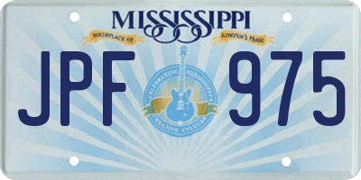 MS license plate JPF975