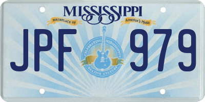 MS license plate JPF979