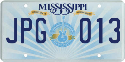 MS license plate JPG013