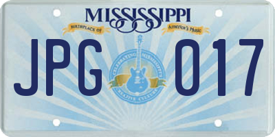 MS license plate JPG017