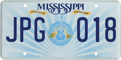 MS license plate JPG018