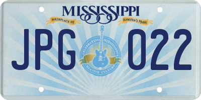 MS license plate JPG022