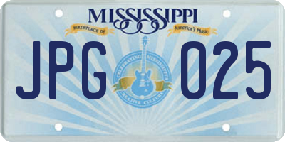 MS license plate JPG025
