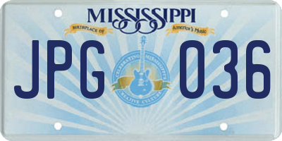 MS license plate JPG036