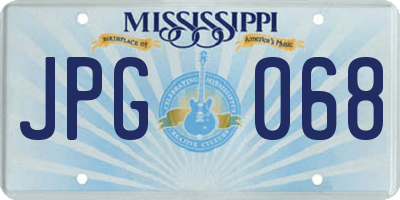 MS license plate JPG068
